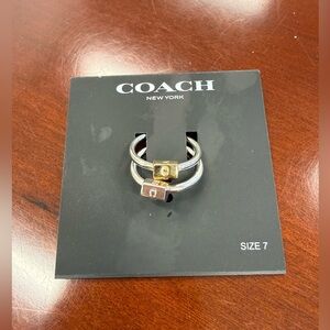 Coach Silver Rings with Gold Accents